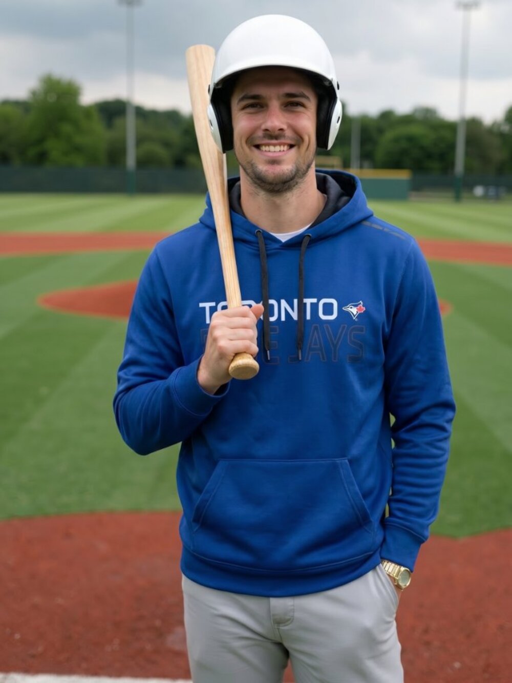 TORONTO BLUE JAYS MENS HOODIE -(SMALL)
